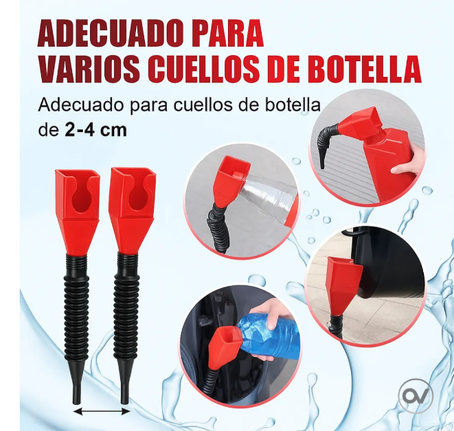 Embudo Flexible OV Para Agua - Combustible - Aceite - MULTIUSO